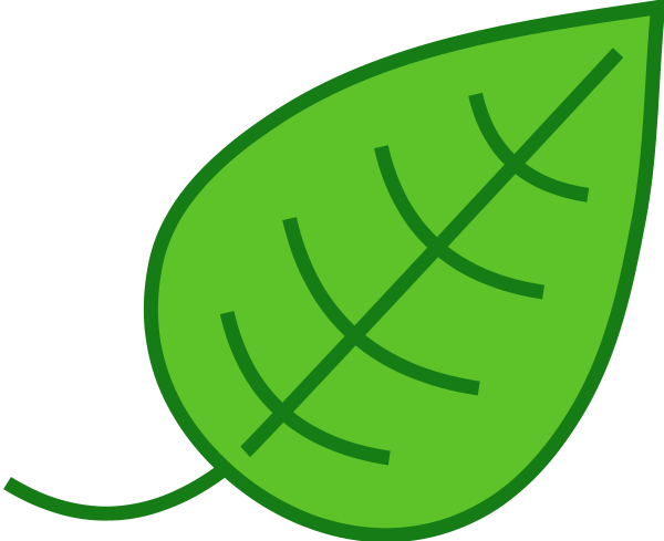 Large Green Leaves Clipart #1