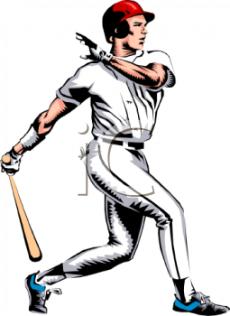 Lefty Baseball Batter Clipart #1