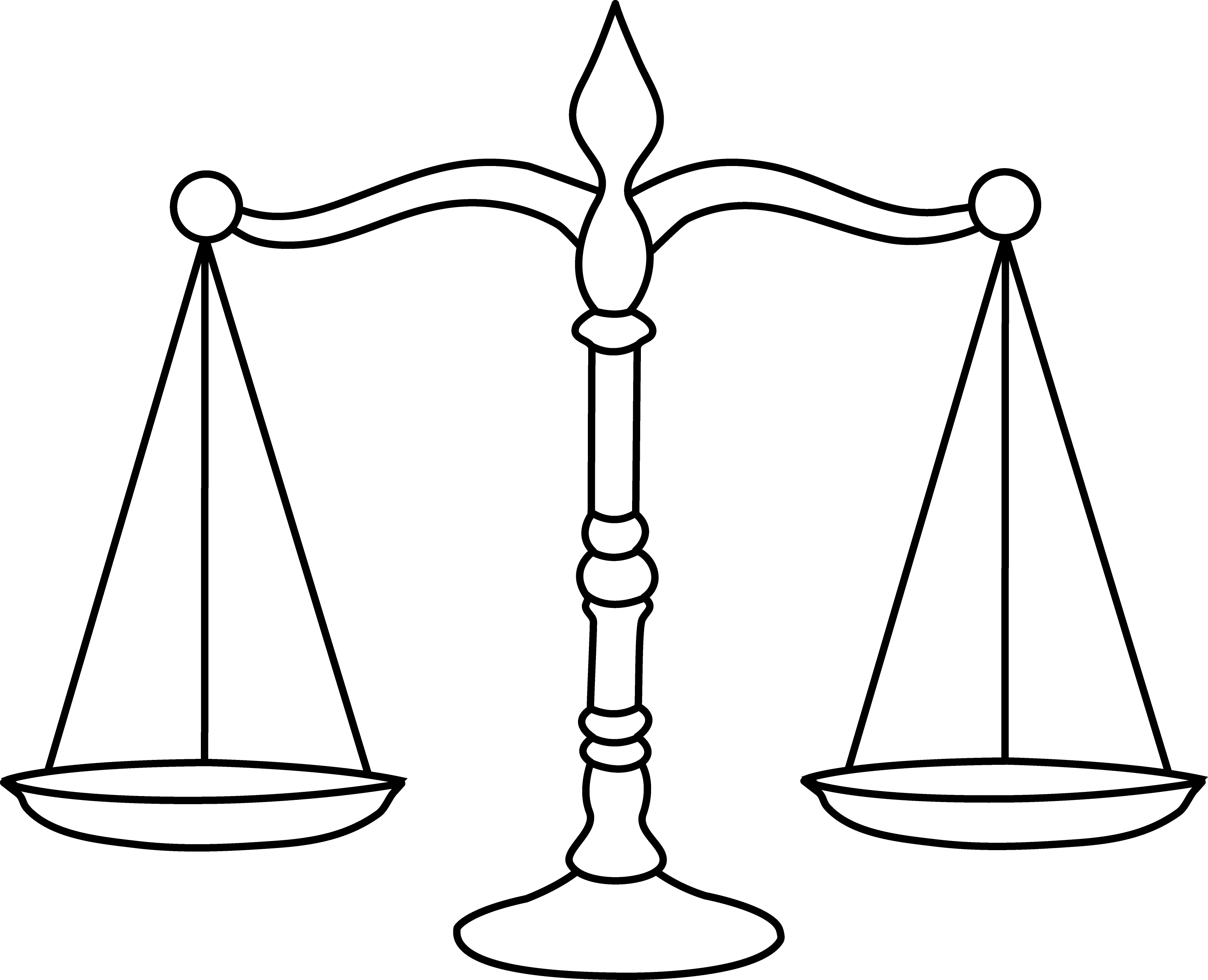 Legal Scales Line Art - Free  - Scales Of Justice Clipart