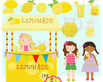 Lemonade party,Lemon,Lemonade stand digital clip art for-Personal and Commercial Use