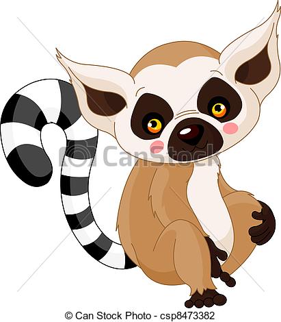 Lemur - Fun zoo. Illustration - Lemur Clipart
