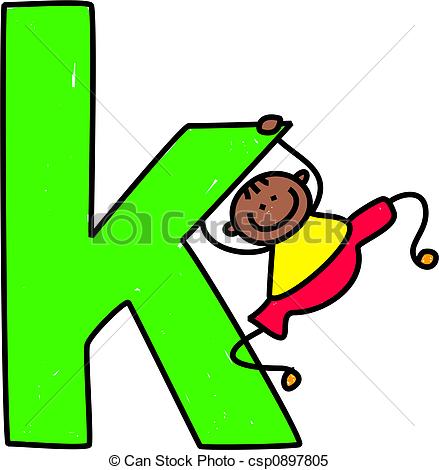 Single K Letter Green Clip Ar