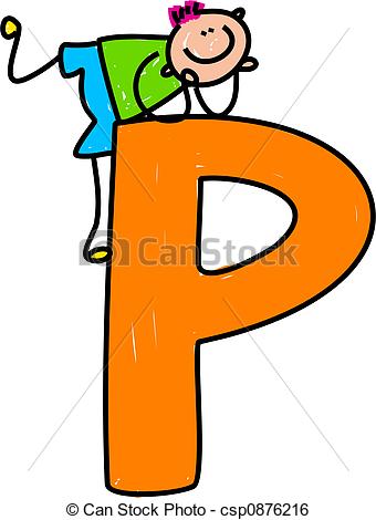 ... letter P boy - happy little boy climbing over a giant letter... ...
