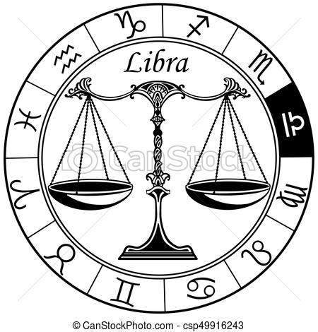 Black Libra Zodiac Star Sign 