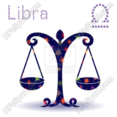 Zodiac sign libra with styliz - Libra Clipart