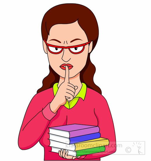 librarian-iwth-fingers-over-l - Quiet Clipart