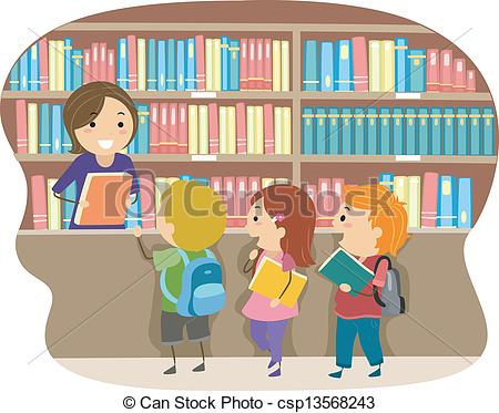 Librarian Stock Illustrationby lenm5/1,353; Kids in a Library - Illustration of Kids in a Library
