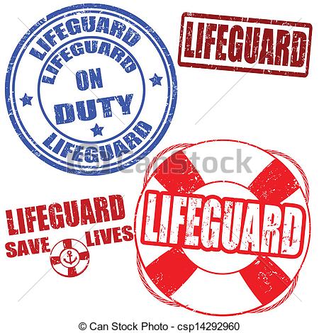 Lifeguard stamps - Set of grunge lifeguard rubber stamps,.
