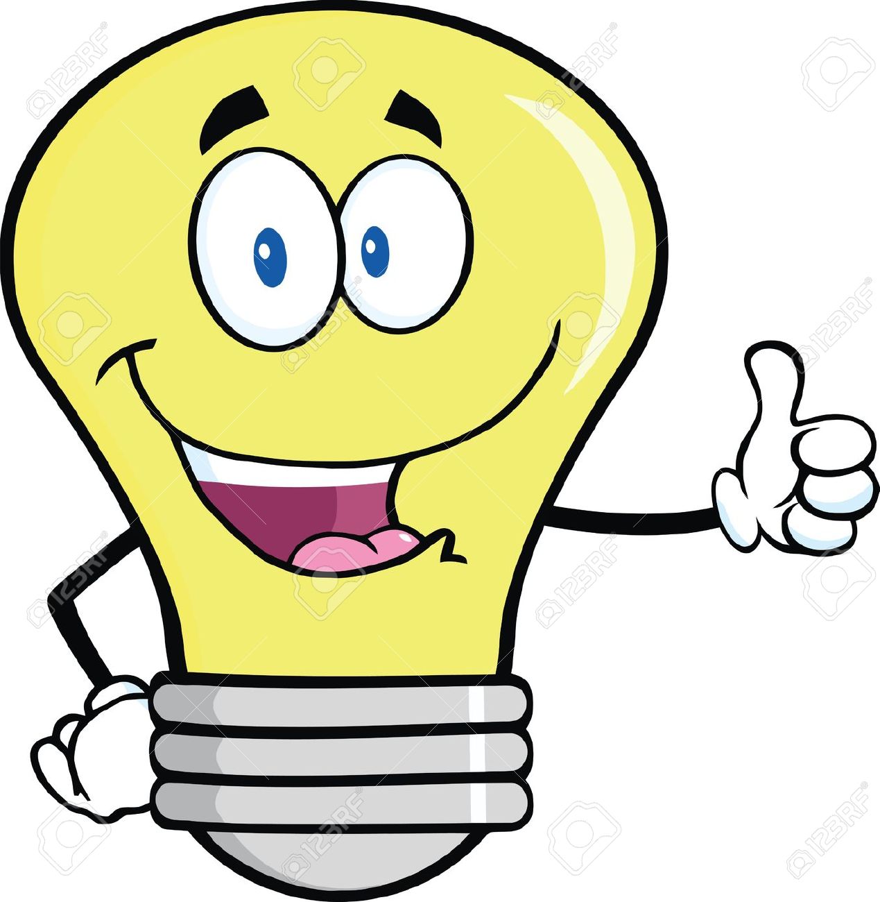light bulb idea: Light Bulb Cartoon Mascot Character Giving A Thumb Up