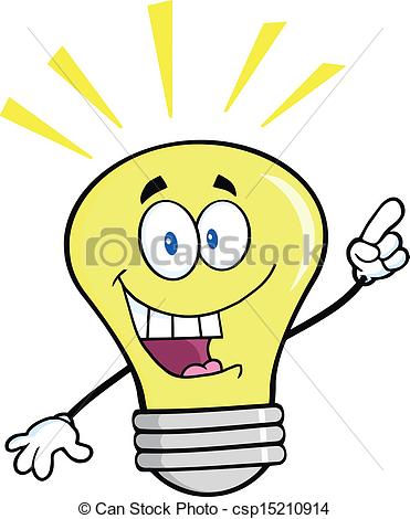 ... Light Bulb With A Bright Idea - Light Bulb Cartoon Mascot.