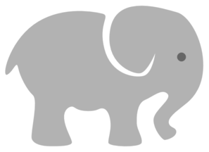 Light Grey Baby Elephant Clip - Baby Elephant Clipart