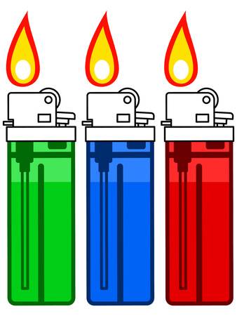 Illustration of the gas lighter set Illustration