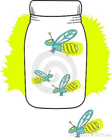 Lightning Bug Jar Clip Art | Fireflies in a jar, but they have florescent bulbs