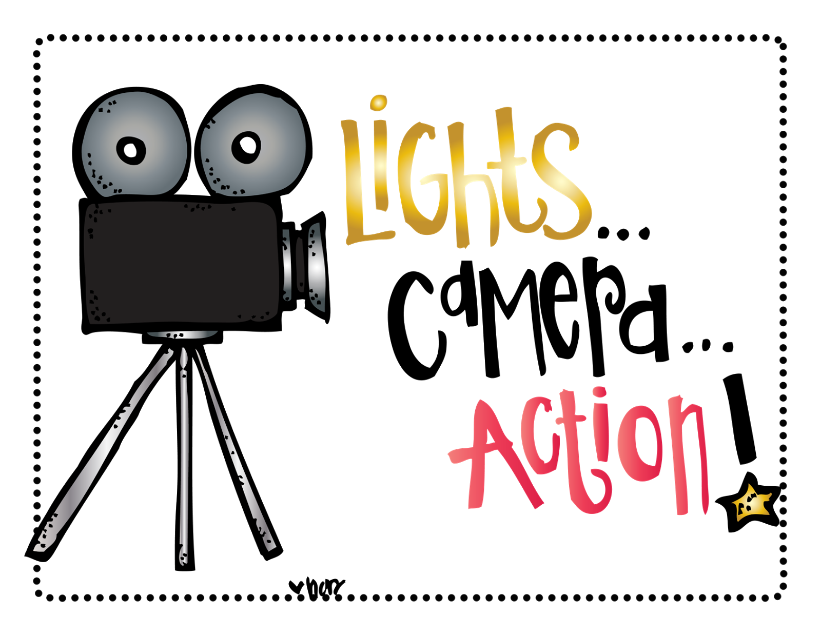 Lights Camera Action Clip Art Digital Art By Melonheadz