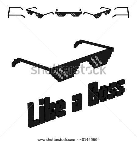 Sunglas like a boss. Isolated on a white background.