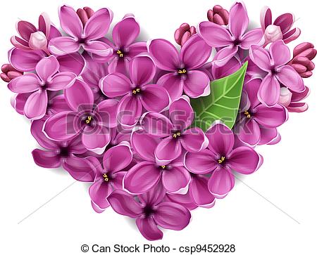 watercolor lilac flowers isol