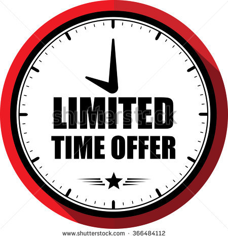 Limited time offer red, Button, label and sign.