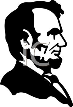 lincoln clip art - words in black and white on shirt