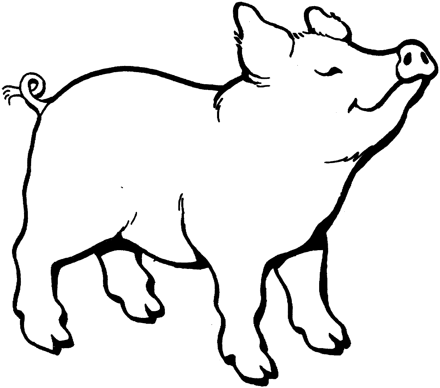 Line Art; Pig Outline Clip . - Pig Outline Clip Art