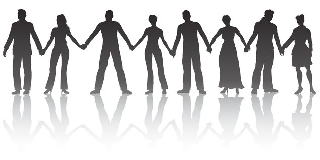 Silhouette Of People Holding 