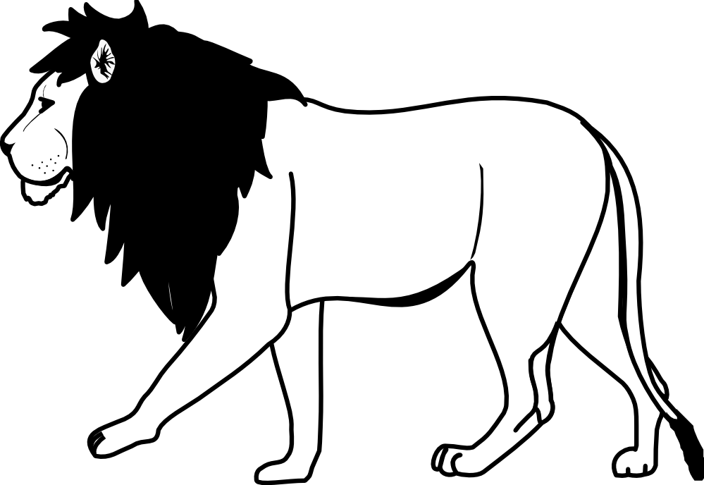 lion clipart black and white - Lion Black And White Clipart