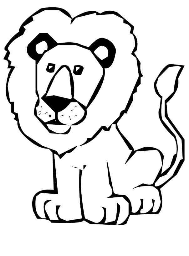lion clipart black and white