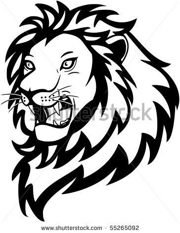 lion roaring clipart