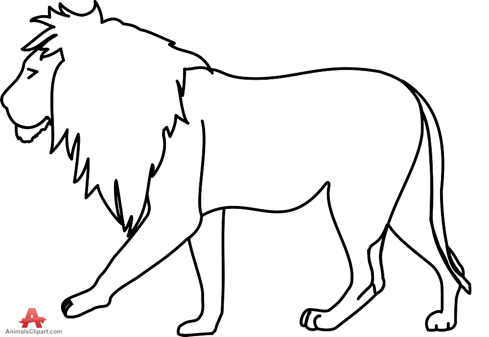 Lion black and white outline lion clipart drawing free design download
