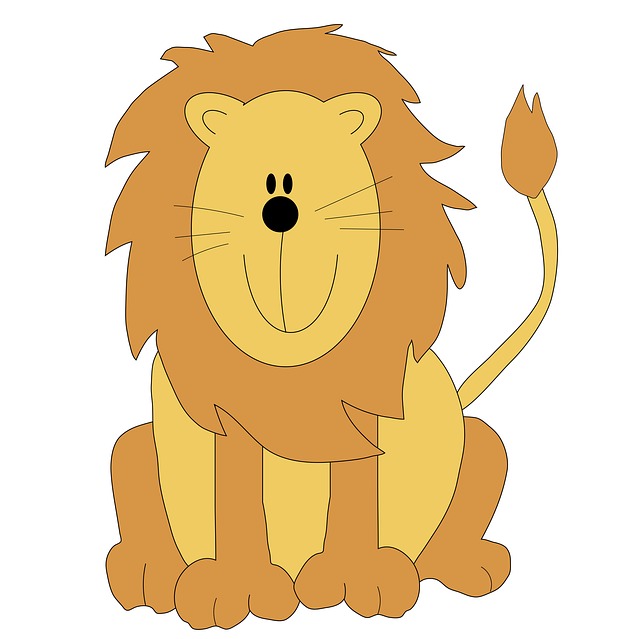 Illustration of cute lion .