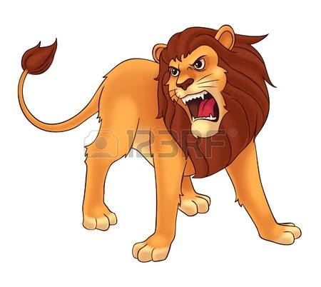 cute roaring lion clipart
