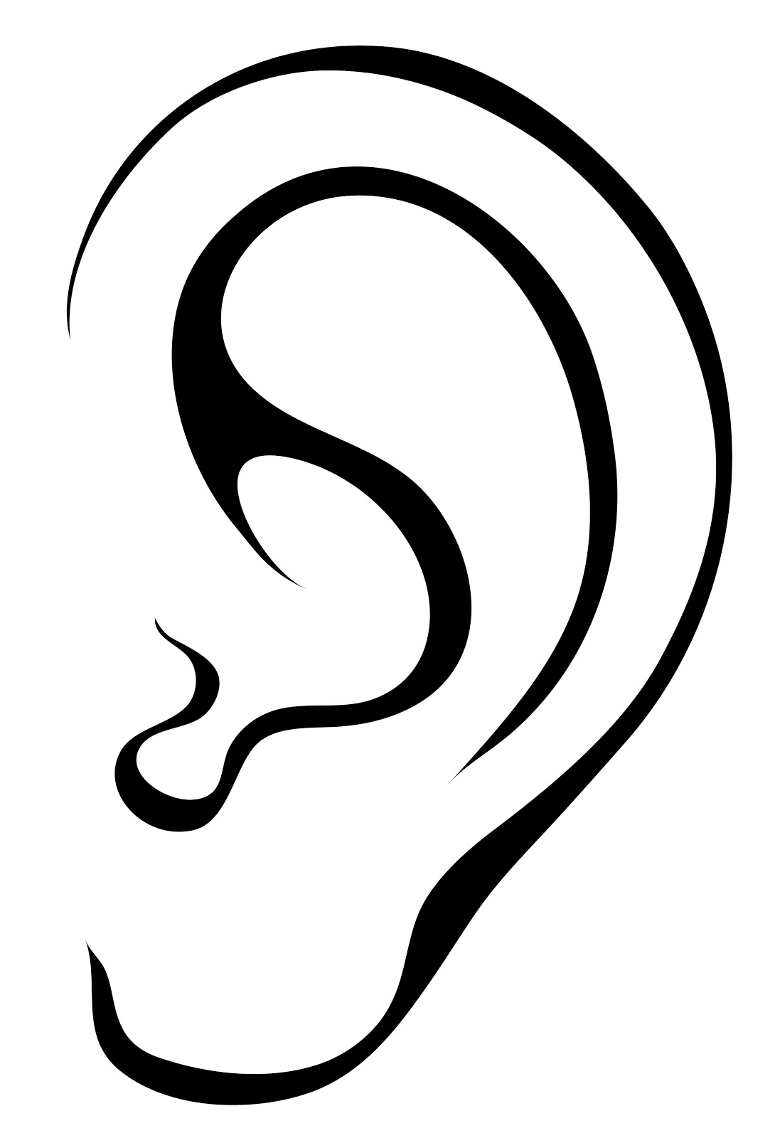 ear clipart black and white