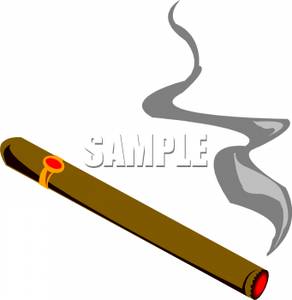 Lit Cigar Royalty Free Clipart Picture