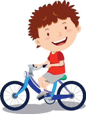 Little Boy Cycling | Clipart