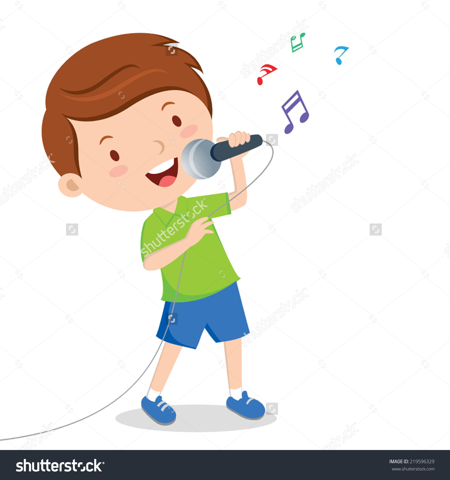 Little Boy Singing With .