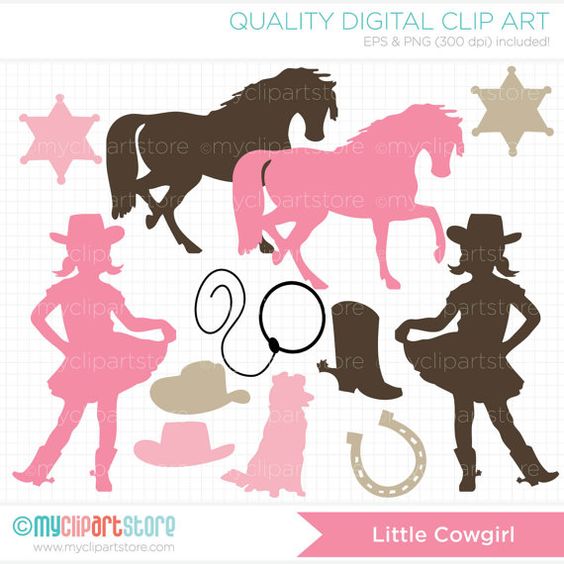 Little Cowgirl Silhouette Cli - Cowgirl Silhouette Clip Art
