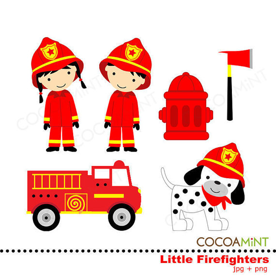 Little Firefighters Clipart