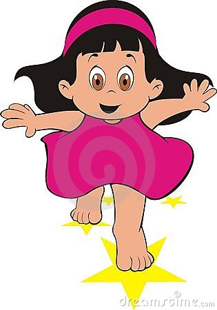 Little Girl Waving Clip Art L