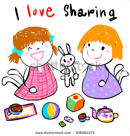 Kids Sharing Toys Clipart Toy