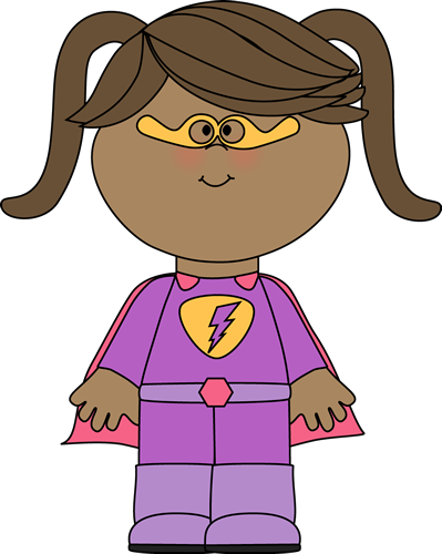 Little Girl Superhero - Female Superhero Clipart