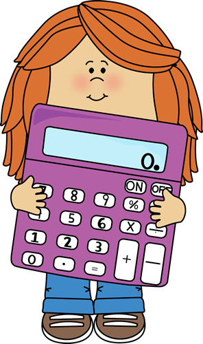 Little Girl with Big Purple Calculator