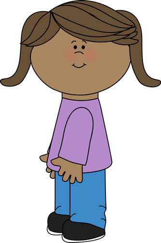 Little Girl with Pigtails - Clipart Little Girl