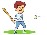 little league player hitting baseball. Size: 48 Kb