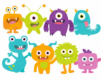 Monster clip art to color fre
