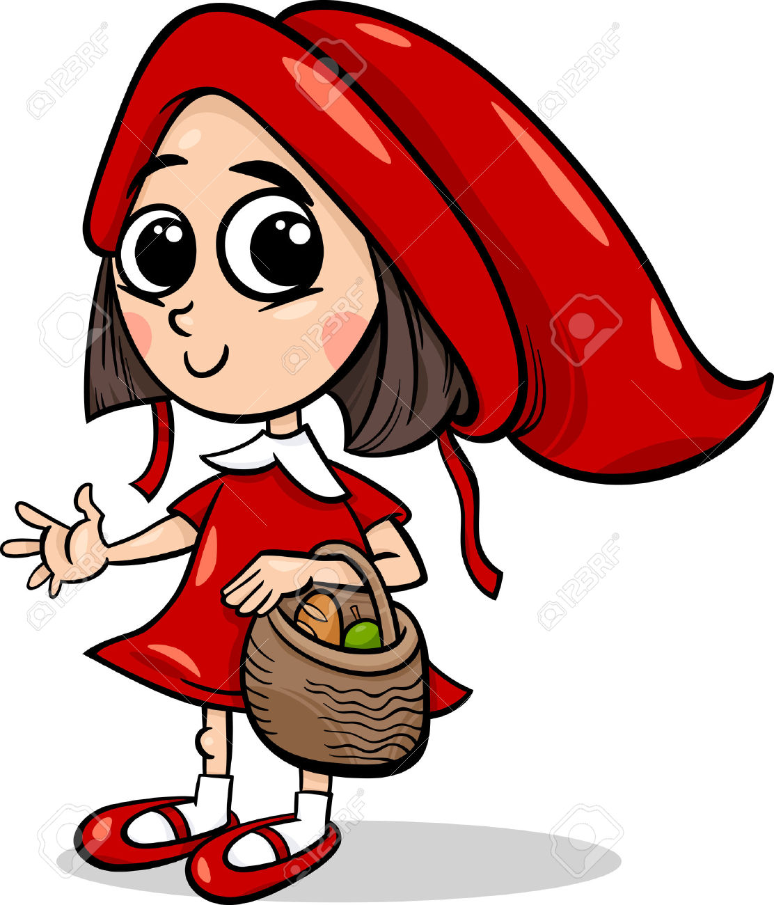 little red riding hood: Cartoon Illustration of Cute Little Red Riding Hood  Fairy Tale Character