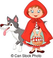 ... Little Red Riding Hood meeting - Vector illustration of.