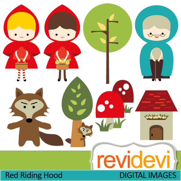Little red riding hood wolf . - Little Red Riding Hood Clip Art