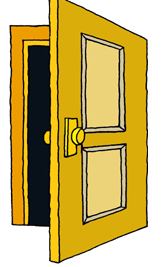 Lodge Doors Open At 600 Tyled - Clip Art Door