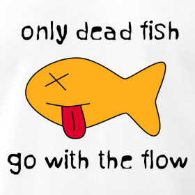 logo.png; only dead fish go w - Dead Fish Clipart