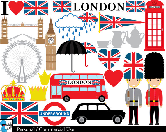 London UK - Set Clipart - Dig - London Clipart