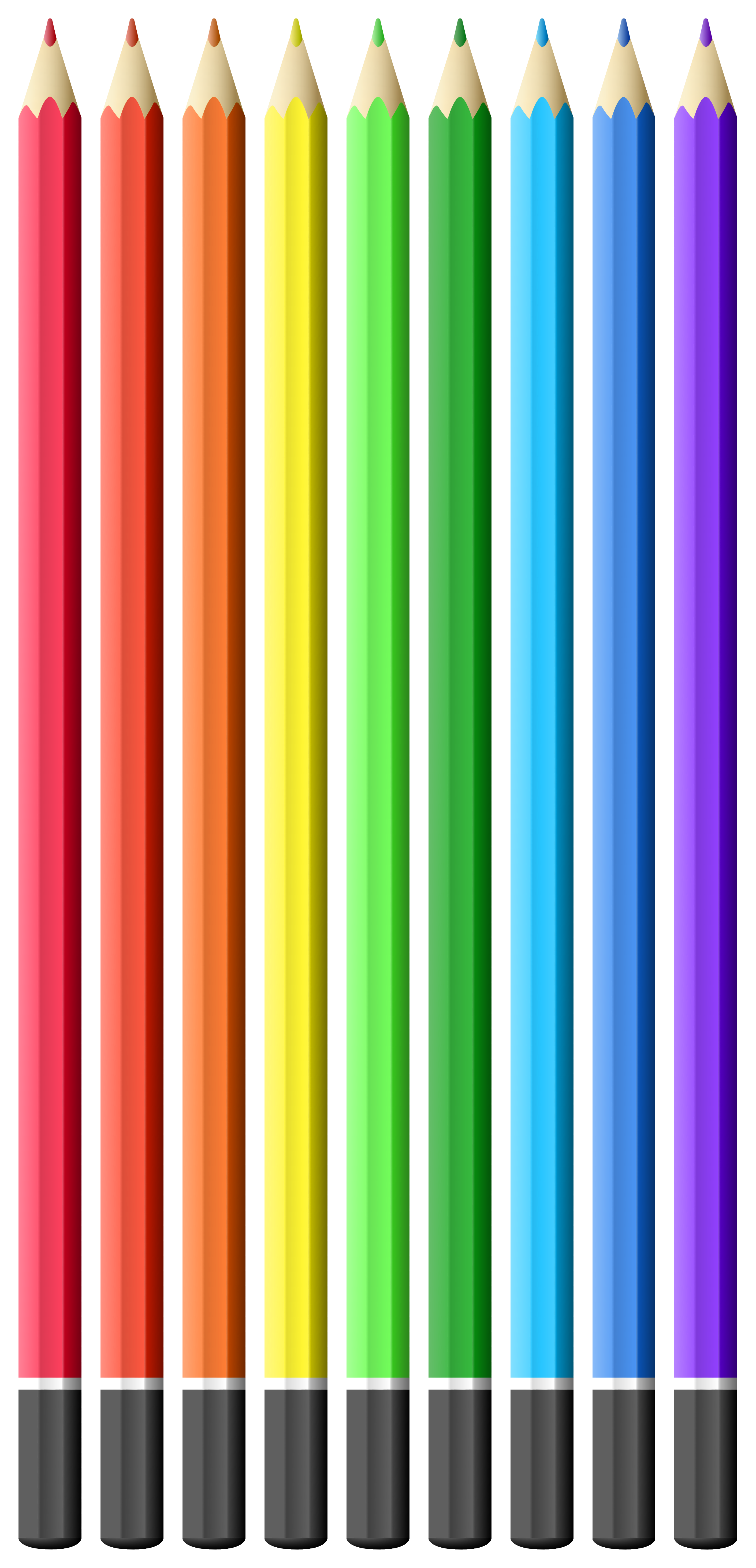 Long Colored Pencils Clipart - Colored Pencils Clipart
